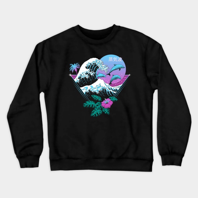 Dolphin Waves Crewneck Sweatshirt by Vincent Trinidad Art